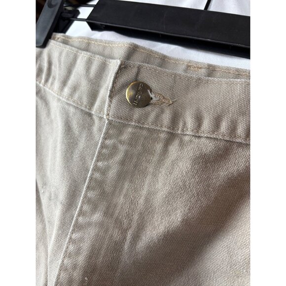 Carhartt Mens Beige Canvas Dungaree Work Pants Size 42x32 - note flaws - Picture 8 of 14